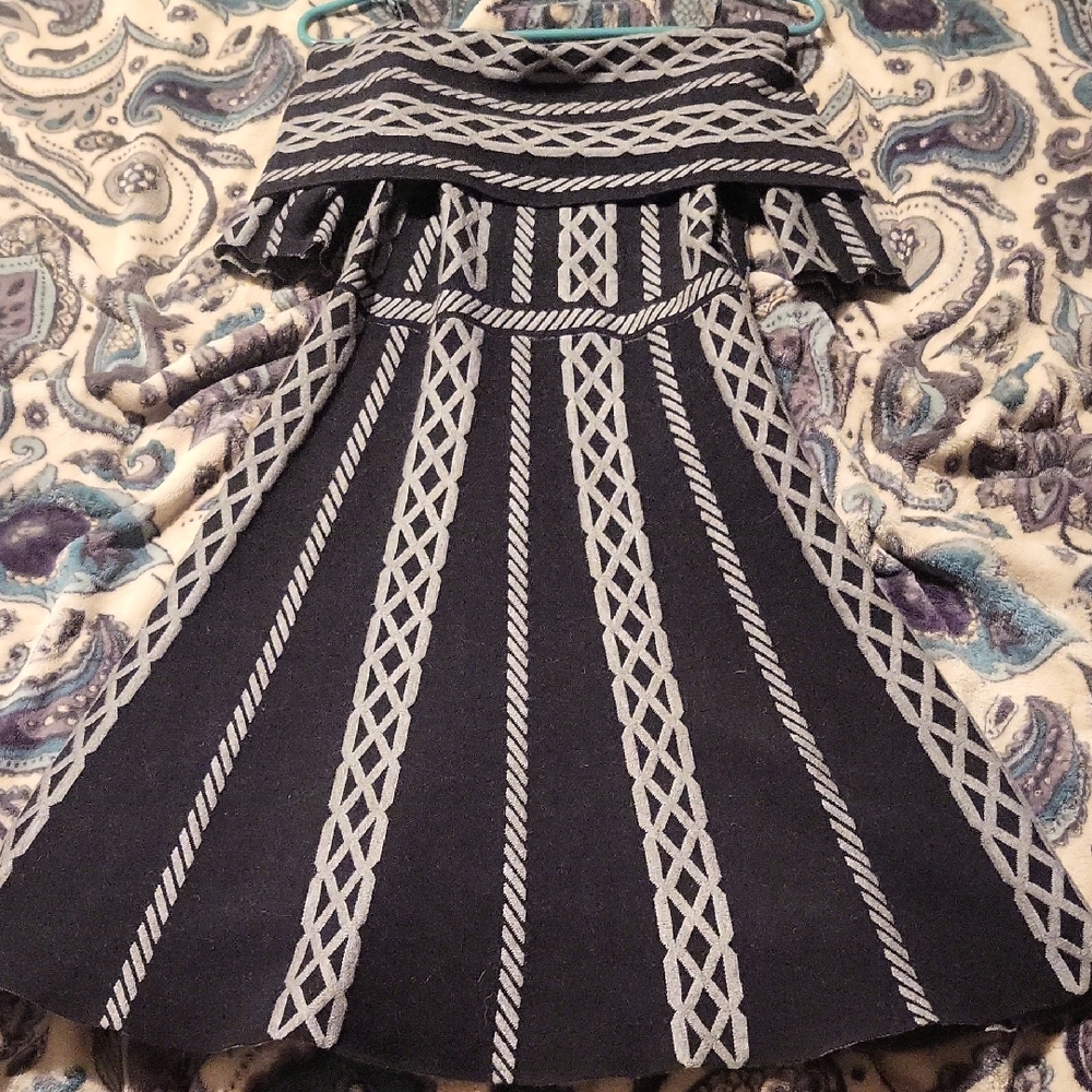 Eliza J Black and Gray Knit Dress